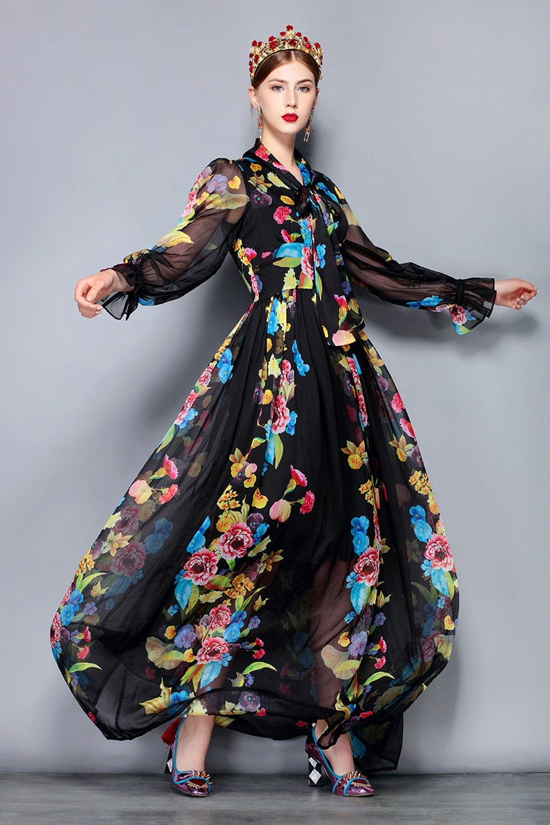 Maxima Dress - Hortensias