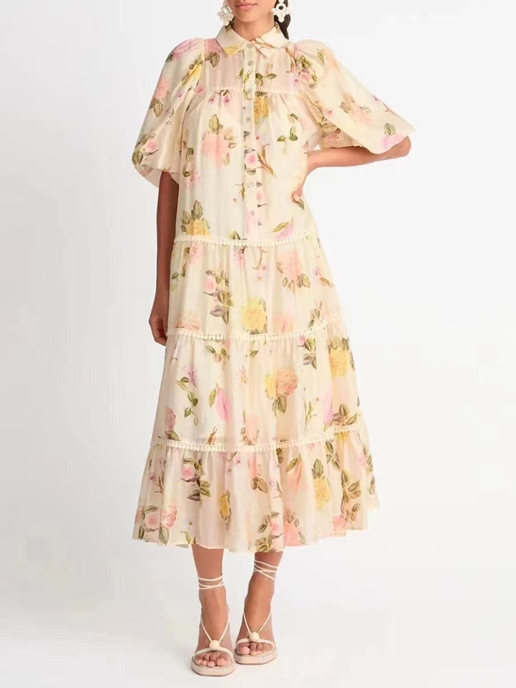 Santorini Dress - Hortensias